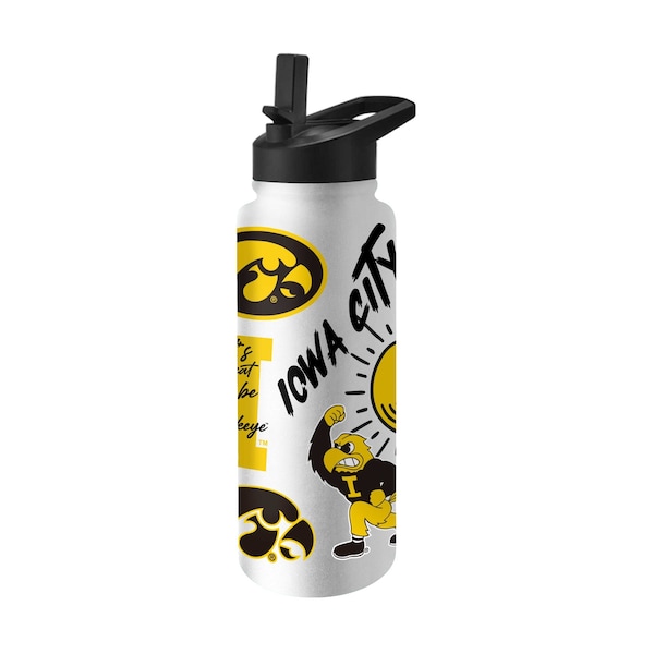 Logo Brands Iowa 34oz Native Quencher Bottle - 155-S34QB-63