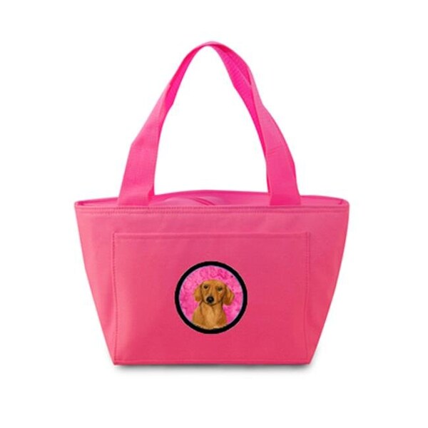 Carolines Treasures Carolines Treasures LH9357PK-8808 Pink Dachshund Zippered Insulated School Washable And Stylish Lunch Bag Cooler - LH9357PK-8808