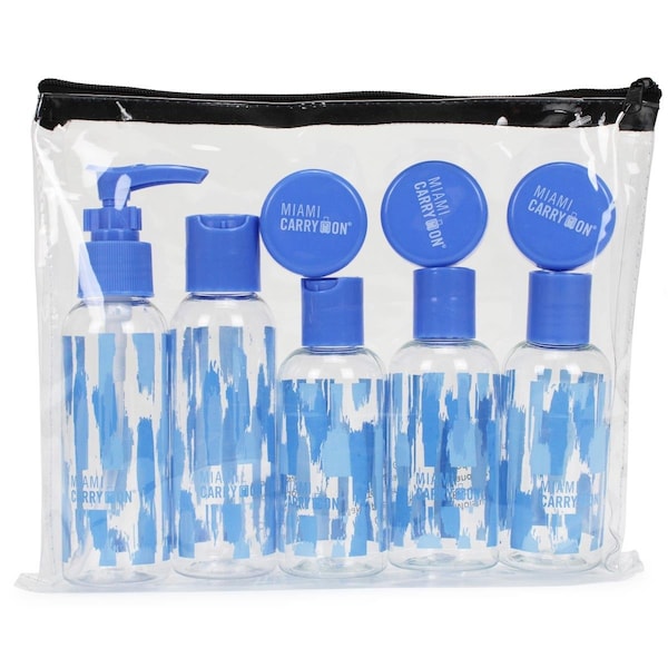 Naftali Miami CarryOn 9 Piece TSA Approved Travel Bottle Set - BPA Free Splatter - TRBT08SPL