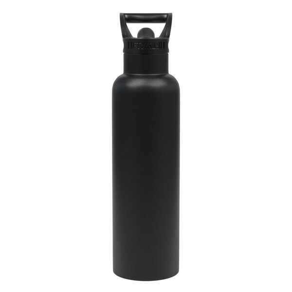 Trascocina 21 oz Vacuum Insulation Water Bottle with Straw Cap, Black - TR3024960