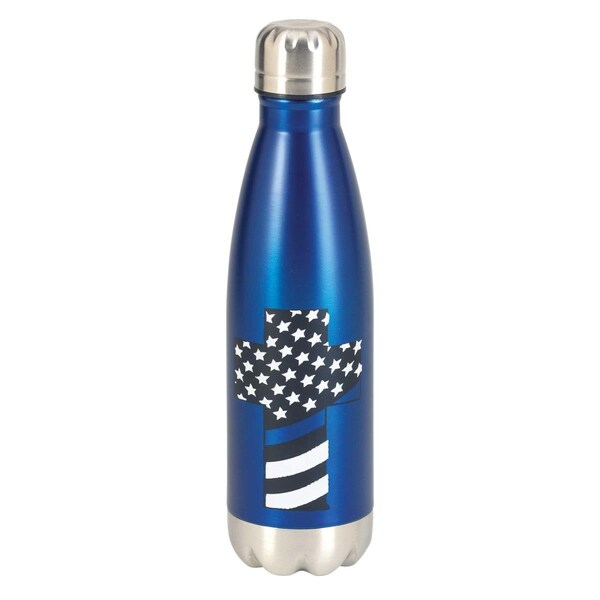 Dicksons Water Bottle Patriotic Cross Blue 17oz - SSWBBL-12