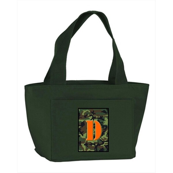 Carolines Treasures Monogram Letter D - Camo Green Zippered Insulated School Washable and Stylish Lunch Bag Cooler - CJ1030-D-GN-8808