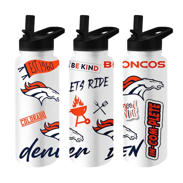 Logo Brands Denver Broncos 34oz Native Quencher Bottle - 610-S34QB-63