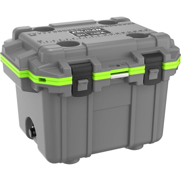 Pelican Cooler, 25.3 x 19 x 18.5 in, Gy/Gn - IM30QT