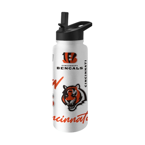 Logo Brands Cincinnati Bengals 34oz Native Quencher Bottle - 607-S34QB-63