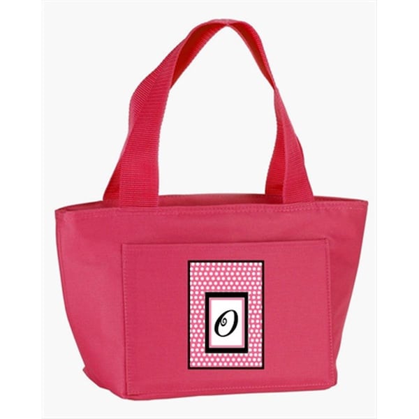Carolines Treasures Monogram Letter O - Pink Black Polka Dots Lunch Bag or Doggie Bag - CJ1001-O-PK-8808