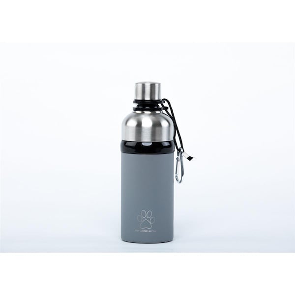 Good Life Gear 16 oz BPA Free Travel Water Bottle for Pets, Powder Coat Grey - SF6035-5 PC GREY