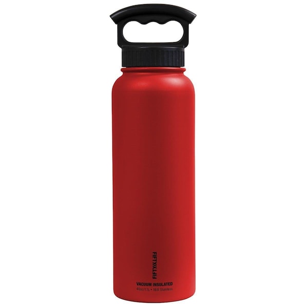Icy-Hot Hydration 40 oz Cherry Red Vacuum Insulated Bottle - 3 Finger Grip Lid, 4PK - V40006RD0
