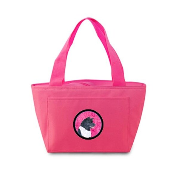 Carolines Treasures Carolines Treasures SS4797-PK-8808 Pink Akita Zippered Insulated School Washable And Stylish Lunch Bag Cooler - SS4797-PK-8808