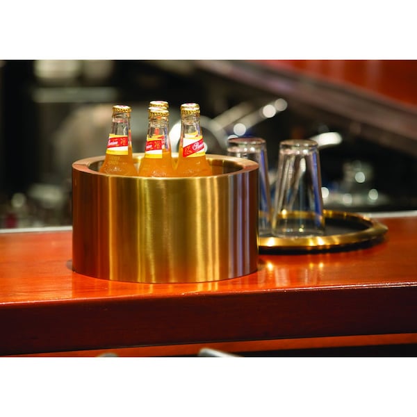 Service Ideas Double Wall Party Tub, 1.5 Gallon, Stainless Steel, Vintage Gold - PT2BSVG