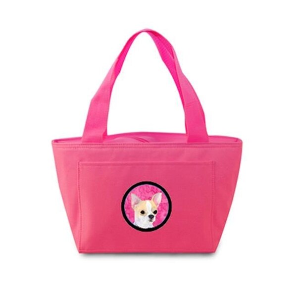 Carolines Treasures Carolines Treasures SS4749-PK-8808 Pink Chihuahua Zippered Insulated School Washable And Stylish Lunch Bag Cooler - SS4749-PK-8808