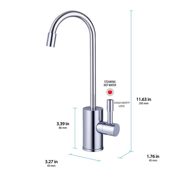 Ready Hot Polished Chrome Hot Water Faucet for Water Tanks, Includes Safety Lock - 42-RH-F570-CH