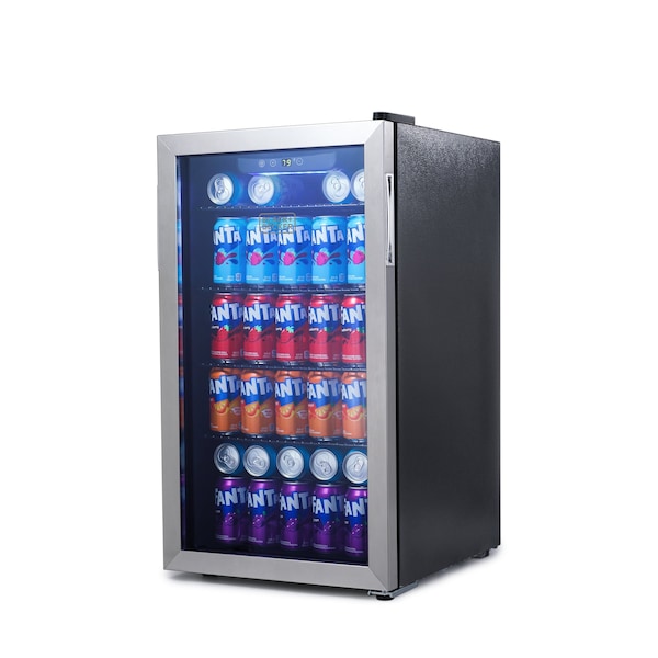 Black & Decker 3.3 Cu. Ft. Beverage Cooler with Double Pane Glass Door Drink Fridge with 112-Can Capacity - BDB31HS
