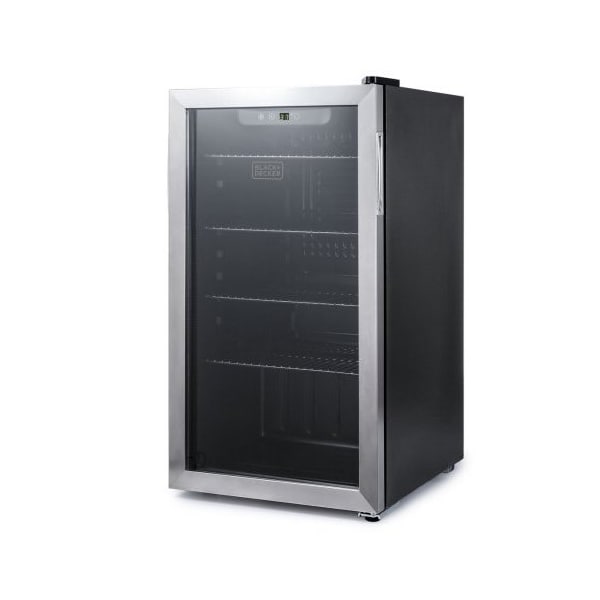 Black & Decker 3.3 Cu. Ft. Beverage Cooler with Double Pane Glass Door Drink Fridge with 112-Can Capacity - BDB31HS