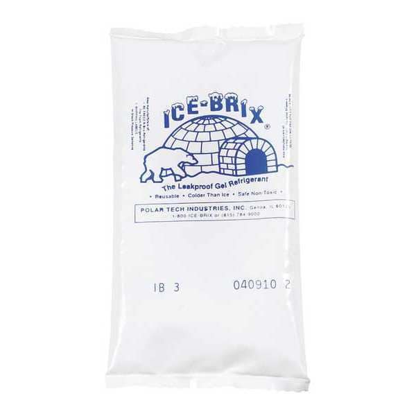 Ice-Brix Ice-Brix 5" x 2 3/4" x 3/4" - 3 oz. Cold Packs, White, 96/Case - IB3BPD