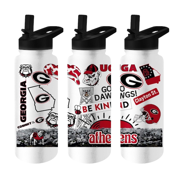 Logo Brands Georgia 34oz Native Quencher Bottle - 142-S34QB-63
