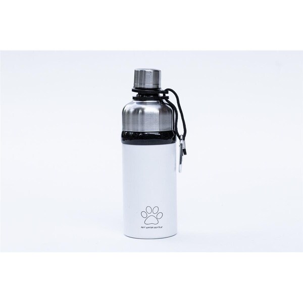 Good Life Gear 16 oz BPA Free Travel Water Bottle for Pets, Powder Coat White - SF6035-5 PC WHT
