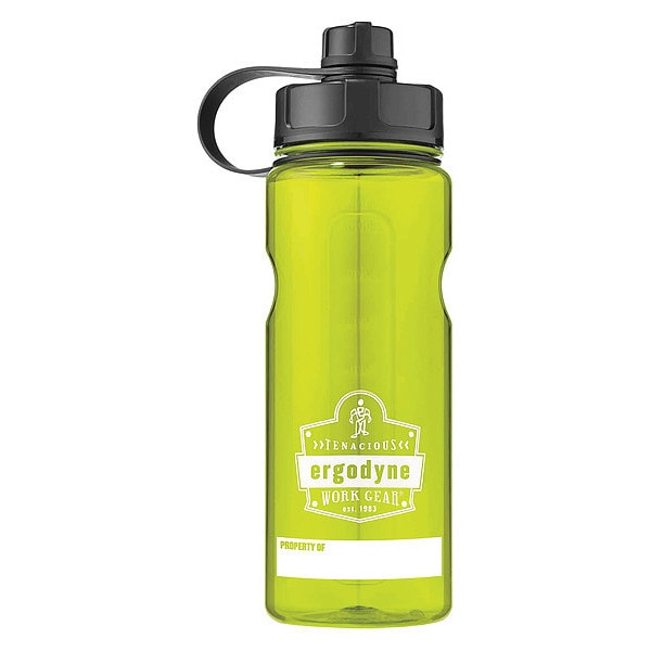 Ergodyne Water Bottle, 1L, Green, BPA Free - 5151