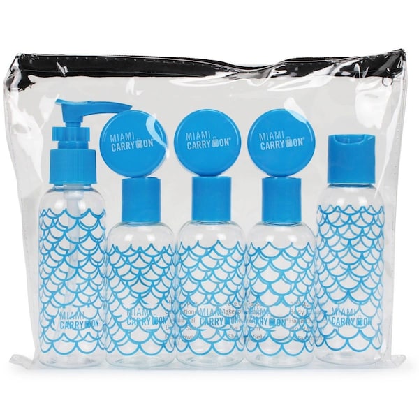 Pujas Miami Carryon TSA Approved Travel Bottle Set Waves - 9 Piece - PU2476867