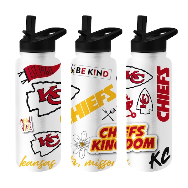Logo Brands Kansas City Chiefs 34oz Native Quencher Bottle - 616-S34QB-63