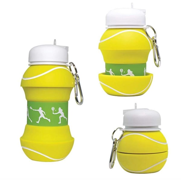 Maccabi Art 18 oz Collapsible Silicone Tennis Ball Water Bottle - 8724