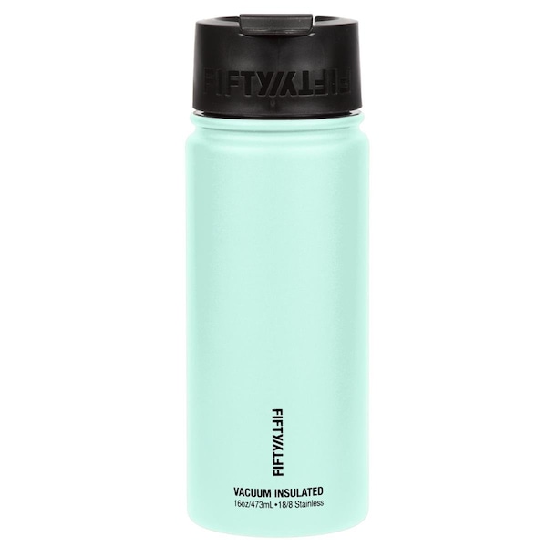 Eat-In Tools 16 oz Double-Wall Vacuum-Insulated Bottles with Flip Cap, Cool Mint - EA3530025