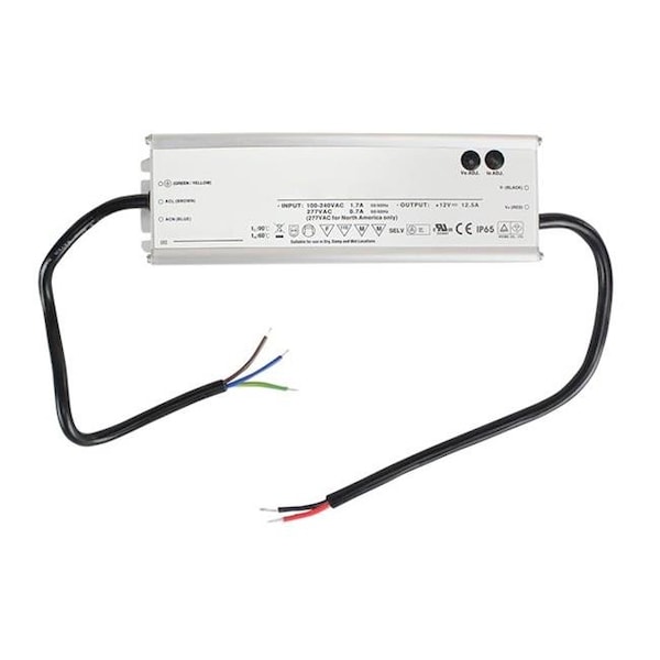 Transformador impermeable de 11 amperes Larson Electronics DCP-11-12V convierte 120V 277V AC a 12 - 24V DC - DCP-11-12V