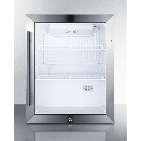 Sharptools Countertop Beverage Cooler with Reversible Glass Door, Black Cabinet & Front Lock - SH2652797