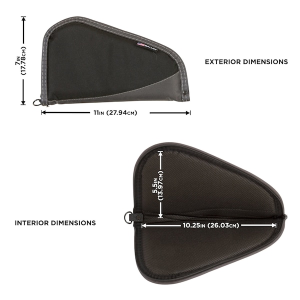 Allen Co 11-in. Deluxe Handgun Case, Black/Gray - 444-11