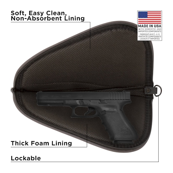 Allen Co 11-in. Deluxe Handgun Case, Black/Gray - 444-11