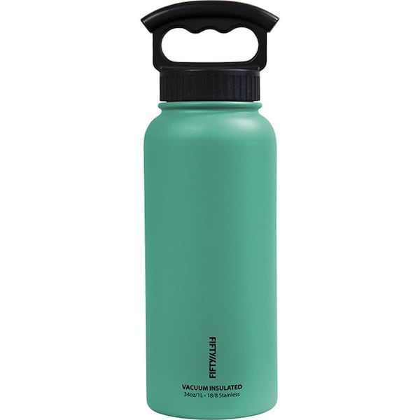 Trascocina 34 oz Insulated Bottle with 3-Finger Grip Cap, Yellow - TR3574531