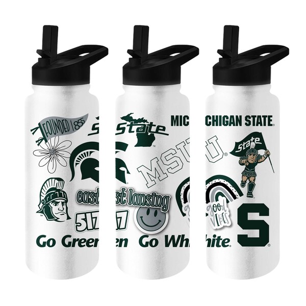 Logo Brands Michigan State 34oz Native Quencher Bottle - 172-S34QB-63