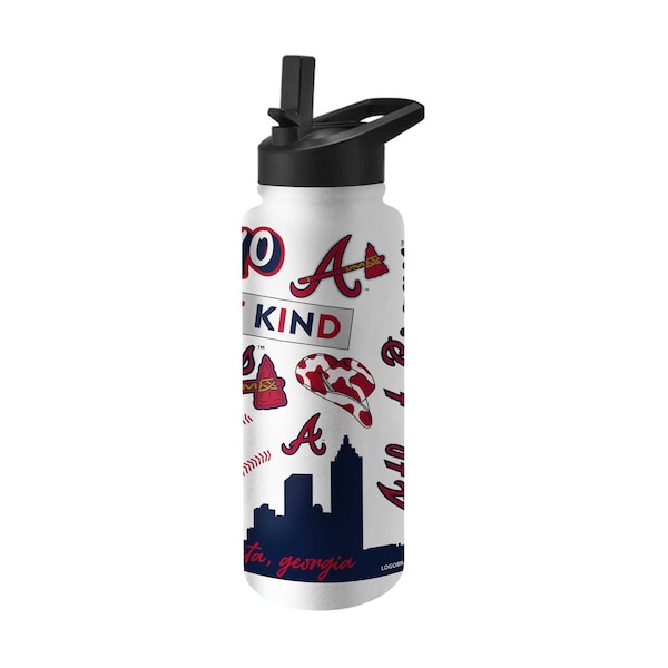 Logo Brands Atlanta Braves 34oz Native Quencher Bottle - 503-S34QB-63