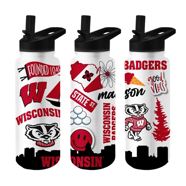 Logo Brands Wisconsin 34oz Native Quencher Bottle - 244-S34QB-63
