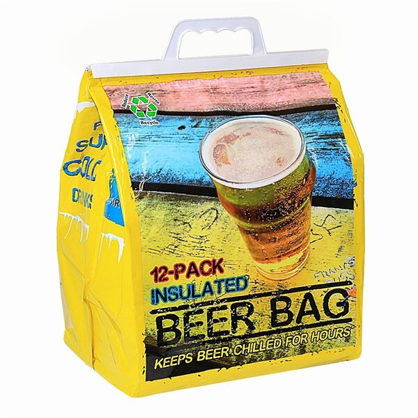 Jay Bags Beer 12 Pack Reusable Insulated Drink Bag - Yellow - PQ-46