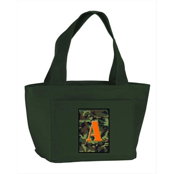 Carolines Treasures Monogram Letter A - Camo Green Zippered Insulated School Washable and Stylish Lunch Bag Cooler - CJ1030-A-GN-8808