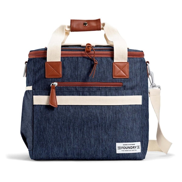 Tokens Foundry Woven Texture Denim Deluxe Picnic Cooler Bag - TO3651538