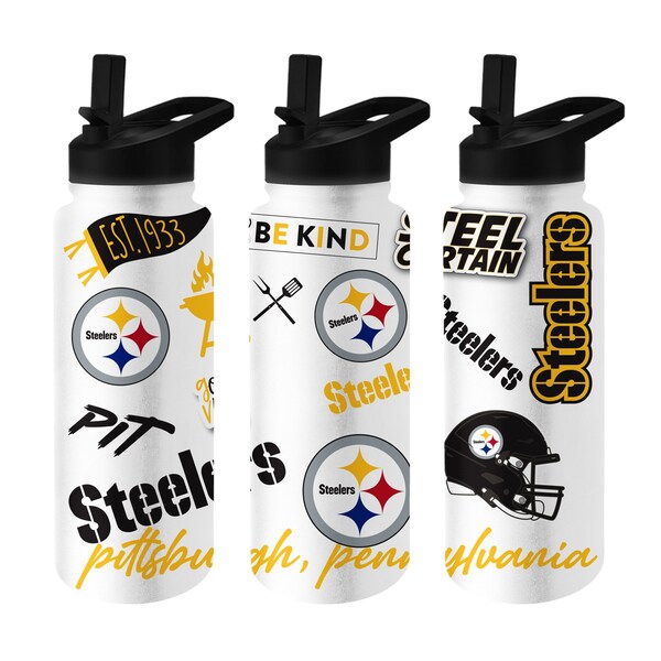 Logo Brands Pittsburgh Steelers 34oz Native Quencher Bottle - 625-S34QB-63