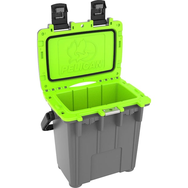 Pelican Cooler, 18.8 x 12.6 x 17.7 in, Gy/Gn - 20QT