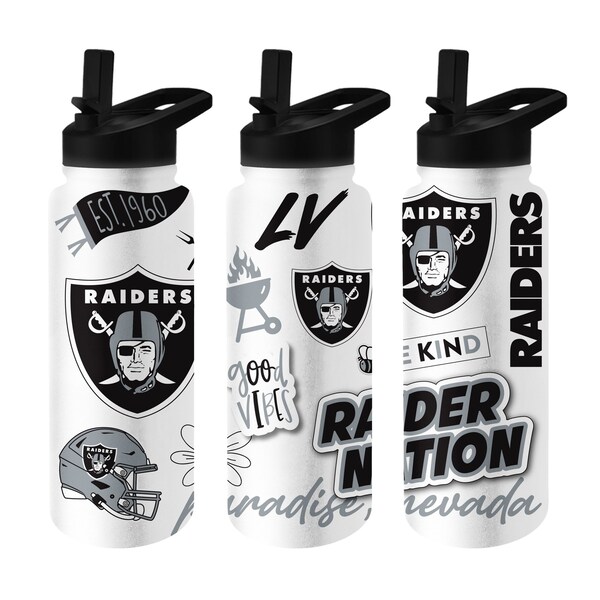 Logo Brands Las Vegas Raiders 34oz Native Quencher Bottle - 623-S34QB-63