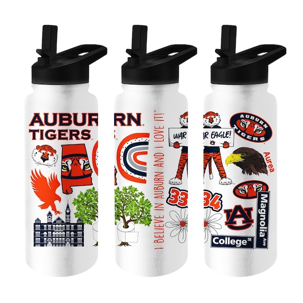 Logo Brands Auburn 34oz Native Quencher Bottle - 110-S34QB-63