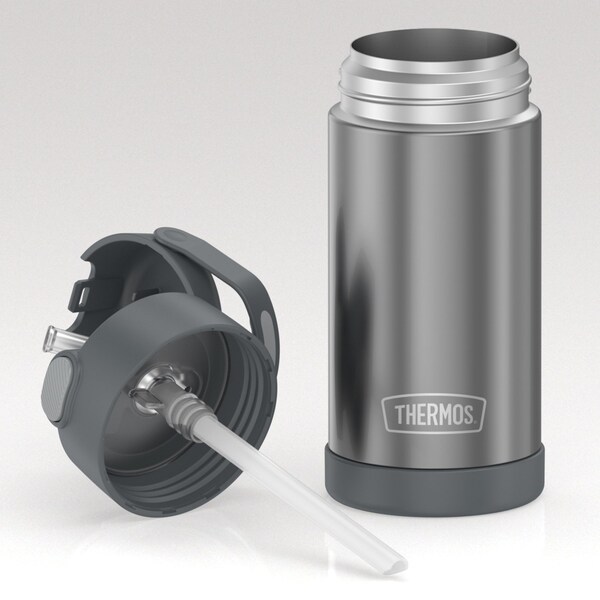 Thermos 12-Ounce FUNtainer Vacuum-Insulated Stainless Steel Bottle (Gray) - F4100CH6