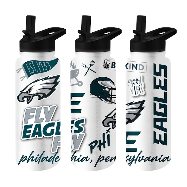 Logo Brands Philadelphia Eagles 34oz Native Quencher Bottle - 624-S34QB-63