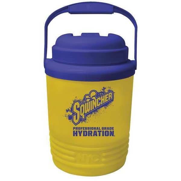 Sqwincher Beverage Cooler, 1gal, Yellow, Plastic, PK12 - 158400101