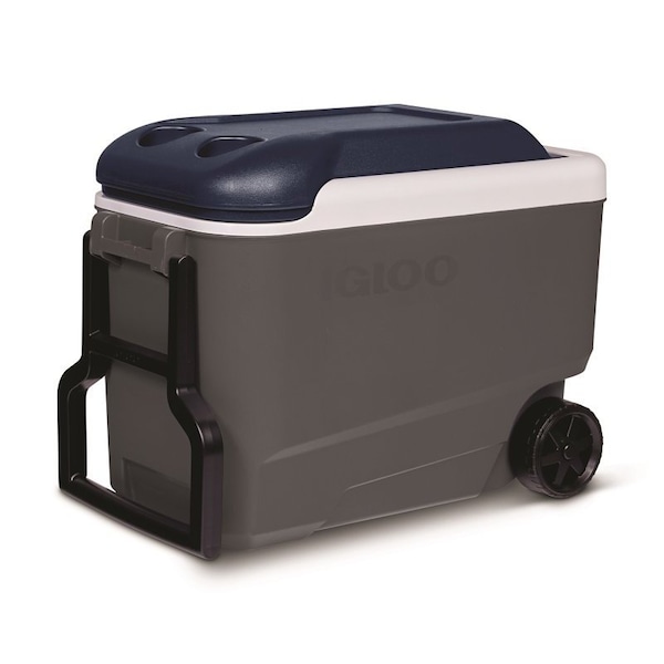 Igloo 34814 Roller Cooler, 40 qt Cooler, Polyurethane, Blue, 5 days Ice Retention - 34226
