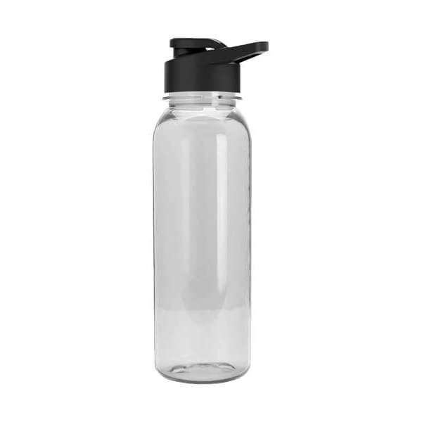 Tritan Outdoorsman Water Bottle, 24oz, Clear, Black Lid, PK50 - TXB24D