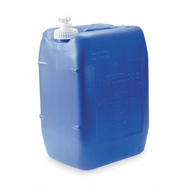 Wedco Water Container, 5 gal., Blue, 14-3/4 in. H - 82300G