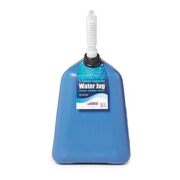 Wedco Water Container, 5 gal., Blue, 14-3/4 in. H - 82300G