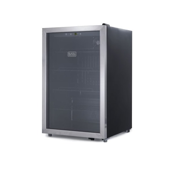 Black & Decker 4.4 Cu. Ft. Beverage Cooler with Double Pane Glass Door Drink Fridge with 160-Can Capacity - BDB44LS