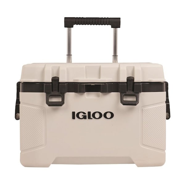 Igloo Trailmate Series 0034940 Wheeled Cool Box, 52 qt Cooler, Plastic, Bone, 5 day Ice Retention - 34940